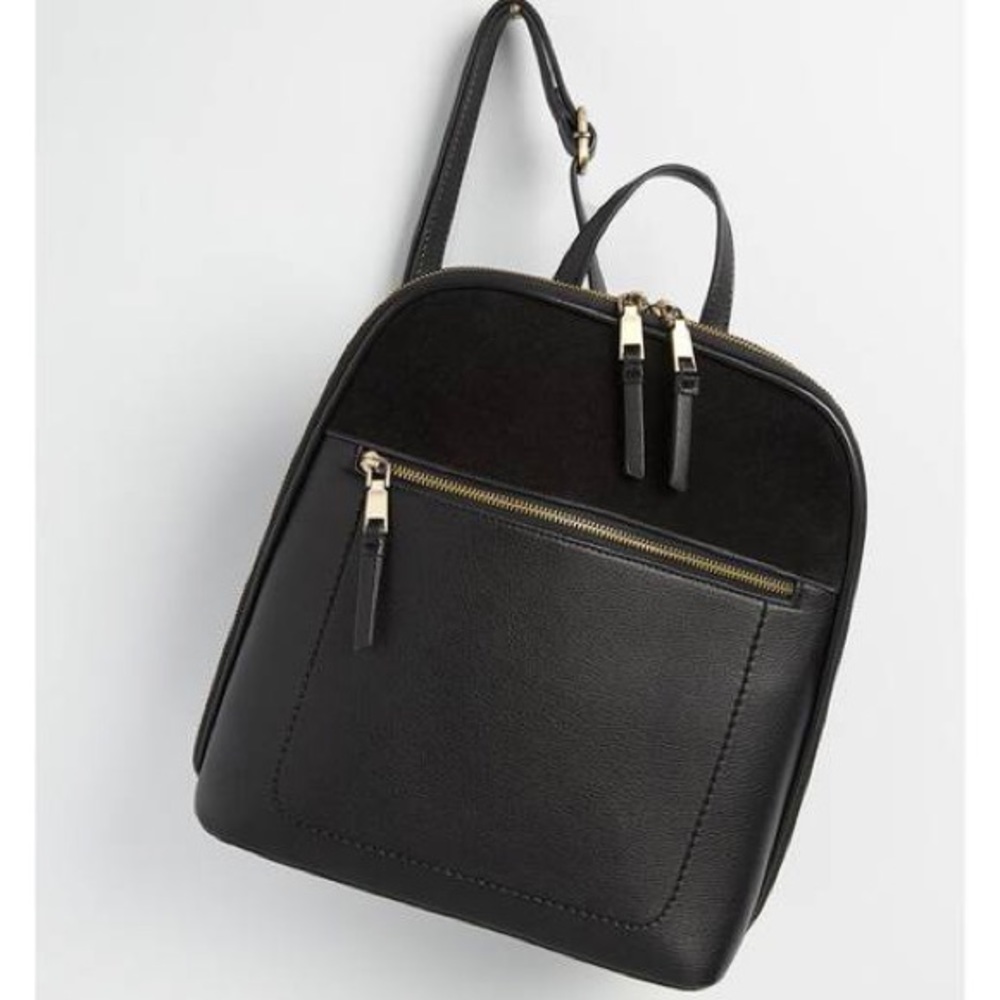 ModCloth black faux leather retro vintage inspired dark academia backpack